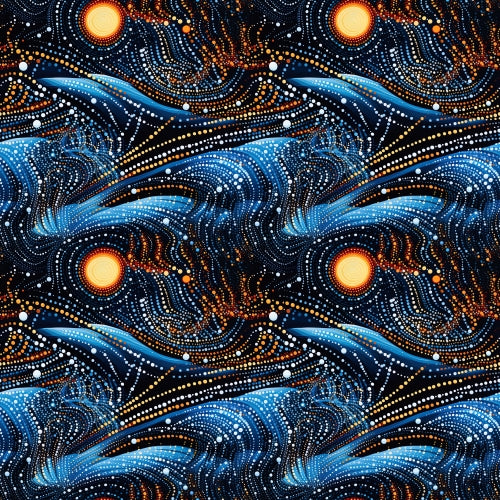 PRE ORDER - Aboriginal Art Night Sky - Fabric