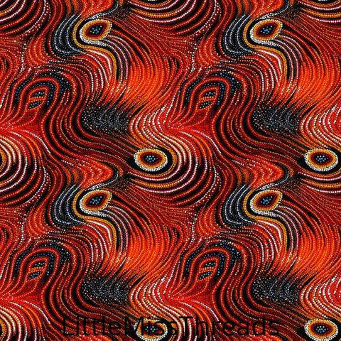PRE ORDER - Aboriginal Art Orange - Fabric - Fabric from [store] by Little Miss Threads - 