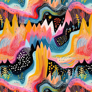 PRE ORDER - Abstract Mountain Range Dark - Fabric