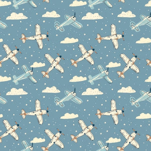 PRE ORDER - Airplane Blue Sky - Fabric