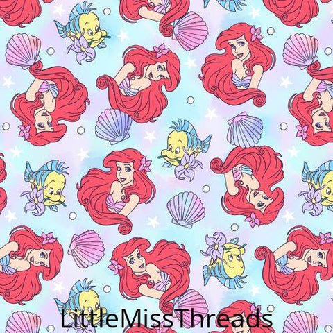 PRE ORDER - Ariel and Flounder - Fabric - Fabric from [store] by Little Miss Threads - 