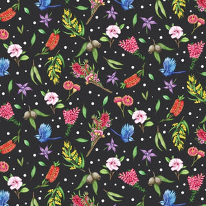 PRE ORDER - Aussie Garden Black - Fabric