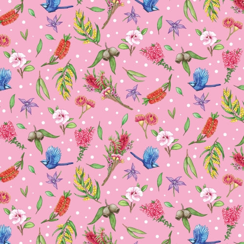 PRE ORDER - Aussie Garden Pink - Fabric
