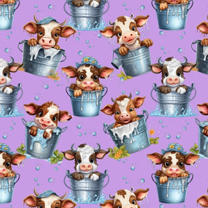 PRE ORDER - Baby Cow Bucket Purple - Fabric
