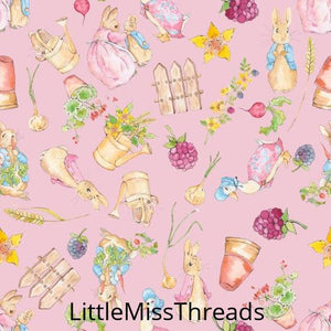 PRE ORDER - Beatrix Potter Peter Rabbit Pink - Fabric - Fabric from [store] by Little Miss Threads - 