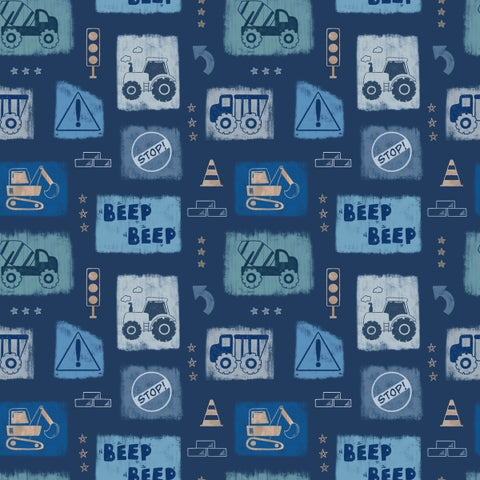 PRE ORDER - Beep Beep Construction - Fabric