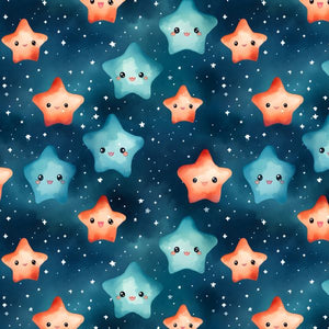 PRE ORDER - Blue and Red Stary Night - Fabric