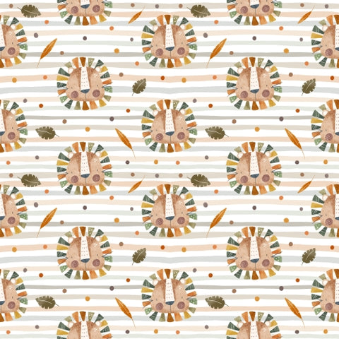 PRE ORDER - Boho Lion Stripe - Fabric