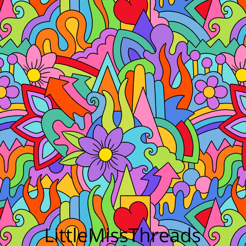 PRE ORDER - Bright Doodle - Fabric - Fabric from [store] by Little Miss Threads - 