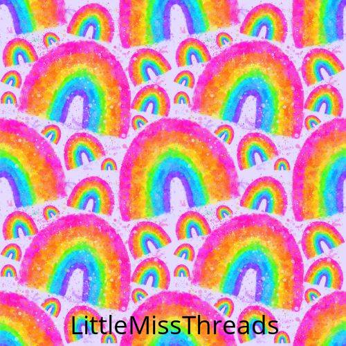 PRE ORDER - Bright Watercolour Rainbows - Fabric - Fabric from [store] by Little Miss Threads - 