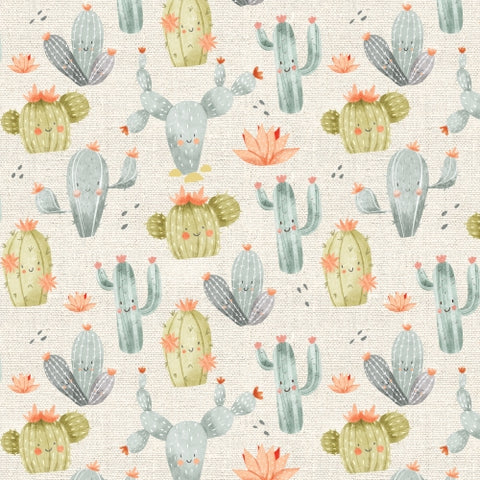 PRE ORDER - Cactus In Burlap - Fabric
