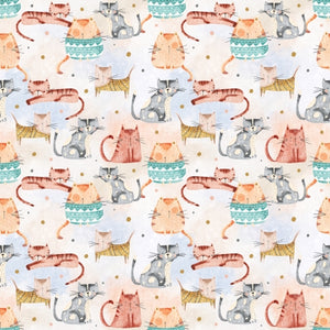 PRE ORDER - Cats Drawing Cute Pastel - Fabric