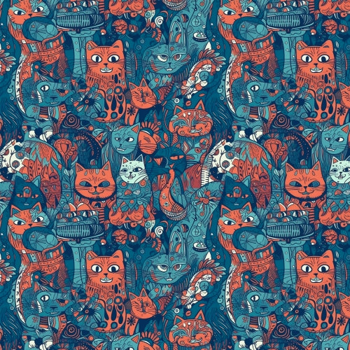 PRE ORDER - Cats Van Goghish - Fabric