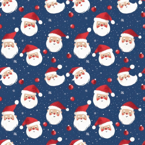 PRE ORDER - Christmas Santa Navy - Fabric