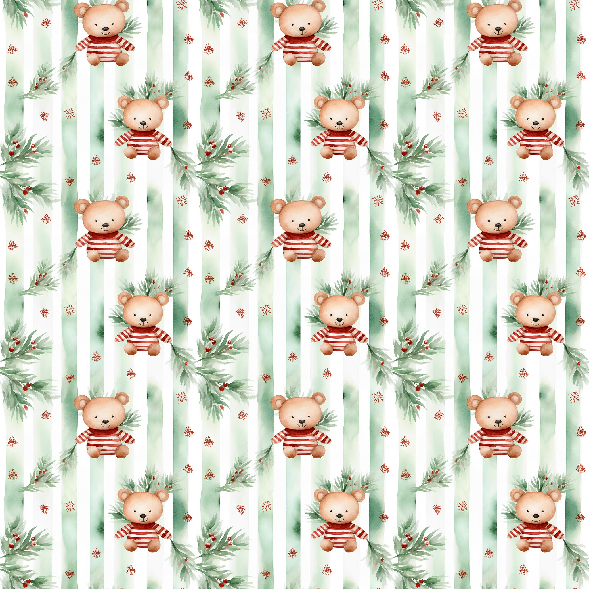 PRE ORDER - Christmas Teddy Strip - Fabric