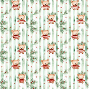 PRE ORDER - Christmas Teddy Strip - Fabric