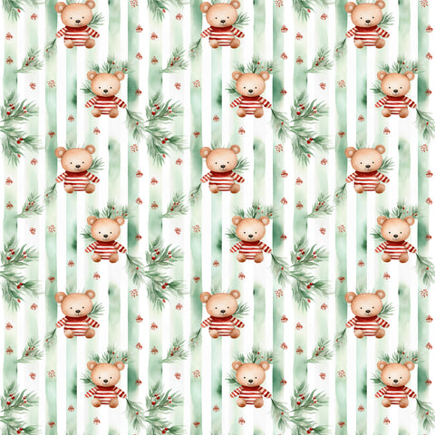 PRE ORDER - Christmas Teddy Strip - Fabric