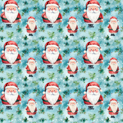 PRE ORDER - Christmas Watercolour Santa - Fabric