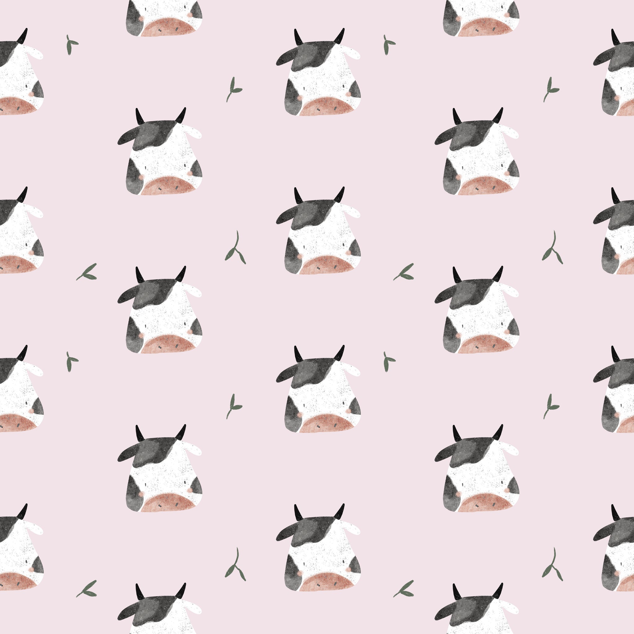 PRE ORDER - Cow Graze in Blush - Fabric