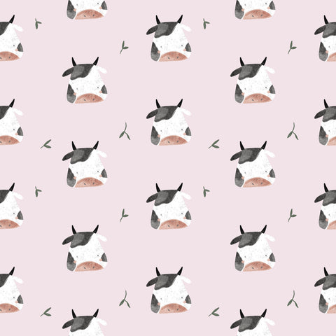 PRE ORDER - Cow Graze in Blush - Fabric