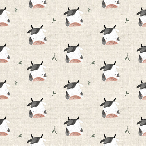 PRE ORDER - Cow Graze in Burlap - Fabric