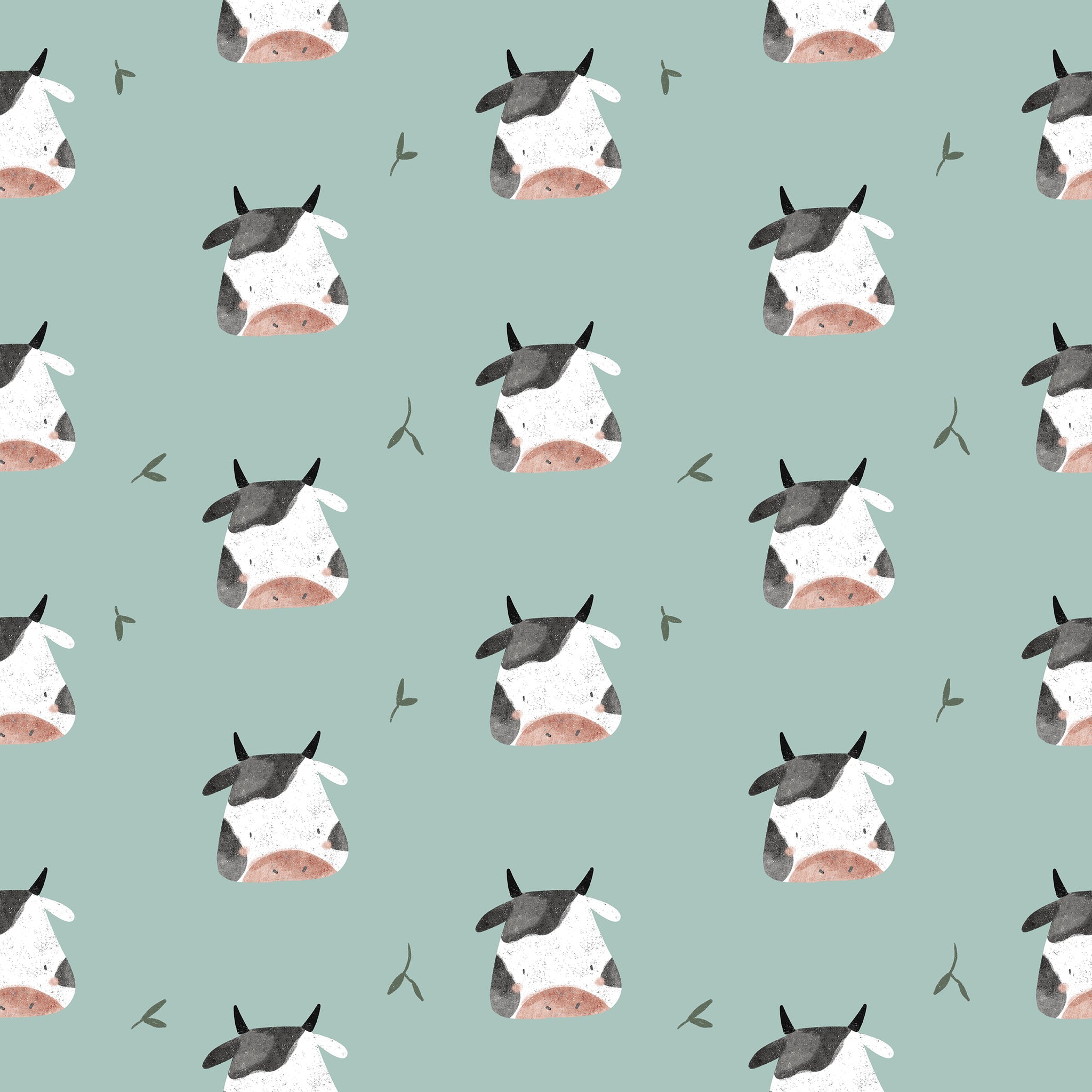 PRE ORDER - Cow Graze in Teal - Fabric