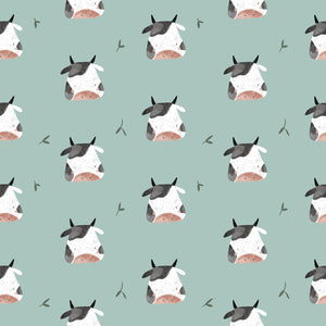 PRE ORDER - Cow Graze in Teal - Fabric