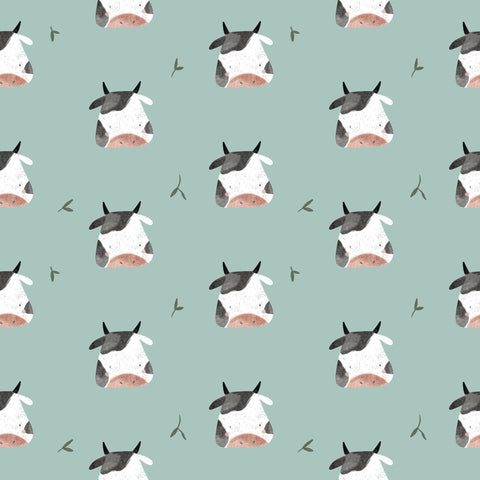 PRE ORDER - Cow Graze in Teal - Fabric