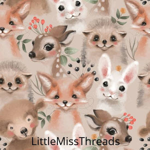PRE ORDER - Cute Forest Animals Painted - Fabric - Fabric from [store] by Little Miss Threads - 