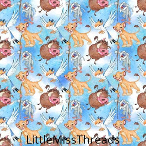 PRE ORDER - Cute Lion King Blue - Fabric - Fabric from [store] by Little Miss Threads - 