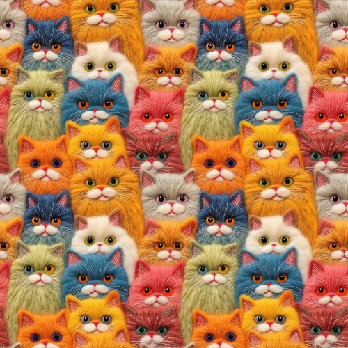 PRE ORDER - Cute Woolie Cats - Fabric