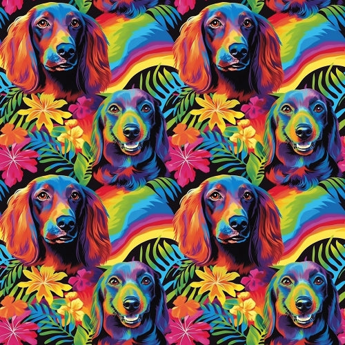 PRE ORDER - Dachshunds Multicolour - Fabric