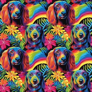 PRE ORDER - Dachshunds Multicolour - Fabric