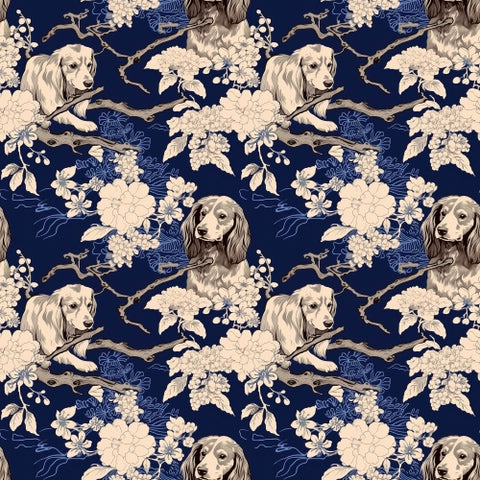 PRE ORDER - Dachshunds Vintage Floral - Fabric