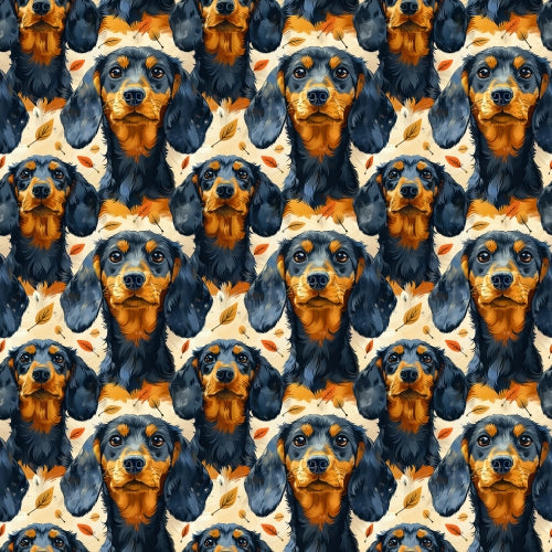 PRE ORDER - Dachshunds and Leaves - Fabric