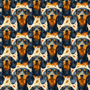 PRE ORDER - Dachshunds and Leaves - Fabric