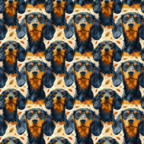 PRE ORDER - Dachshunds and Leaves - Fabric