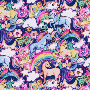 PRE ORDER - Enchanted Land Unicorns Blue - Fabric