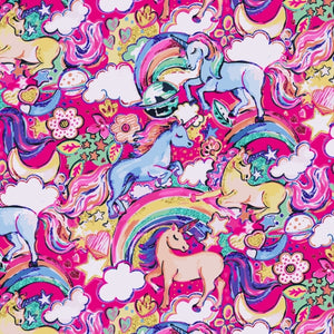 PRE ORDER - Enchanted Land Unicorns Pink - Fabric