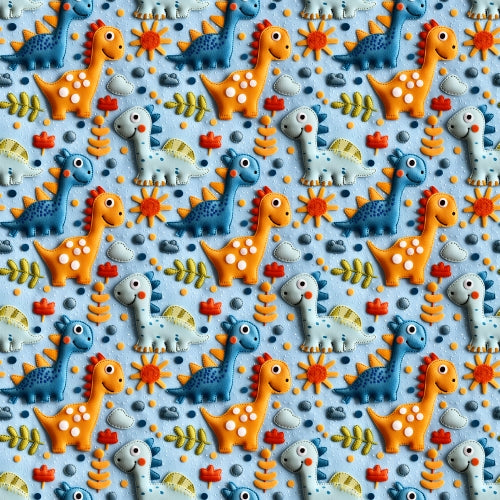 PRE ORDER - Faux 3D Happy Dino - Fabric