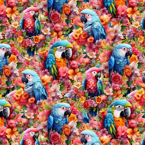 PRE ORDER - Floral Parrots - Fabric