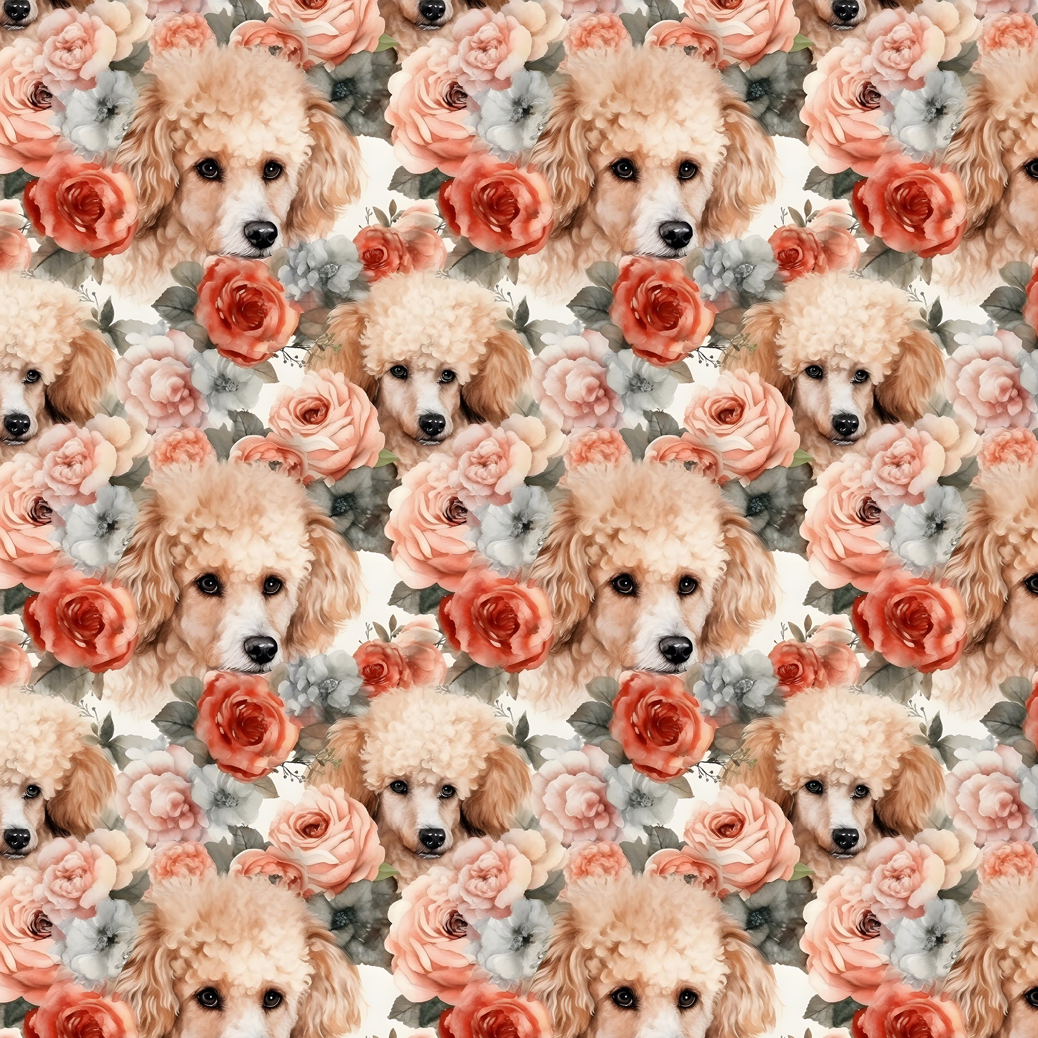 PRE ORDER - Floral Poodle 1 - Fabric