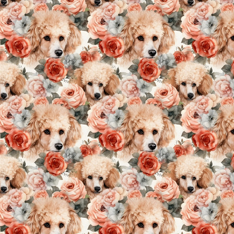 PRE ORDER - Floral Poodle 1 - Fabric