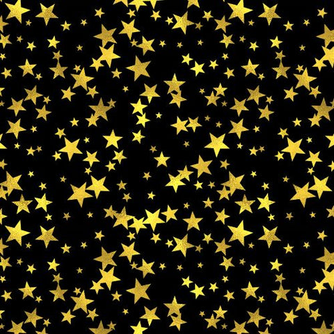 PRE ORDER - Gold Stars on Black - Fabric