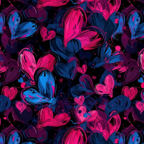 PRE ORDER - Graffiti Hearts - Fabric