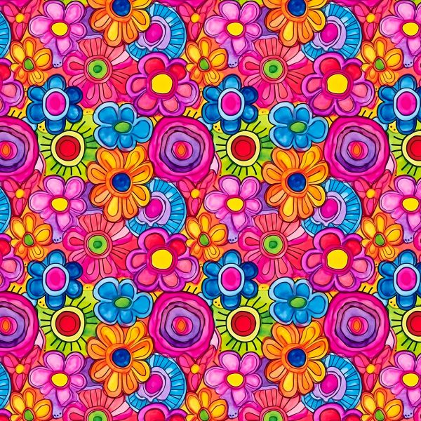 PRE ORDER - Groovy Retro Floral - Fabric