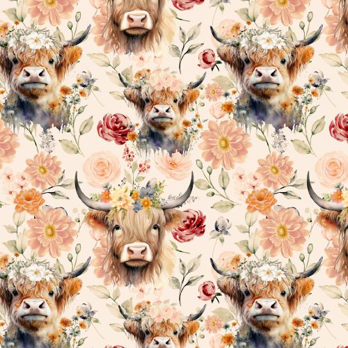 PRE ORDER - Hairy Cow Floral 2 - Fabric