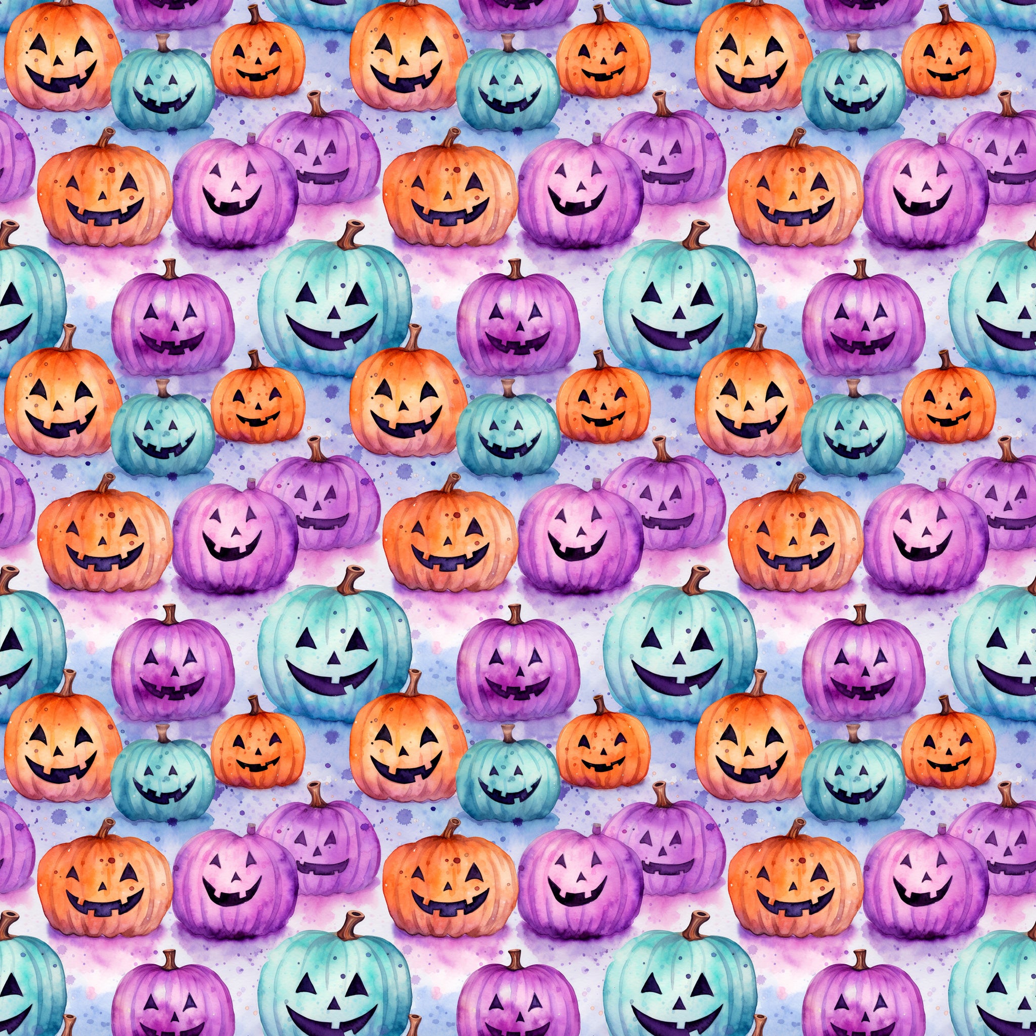 PRE ORDER - Halloween Jack-o'-lantern Water Colour - Fabric