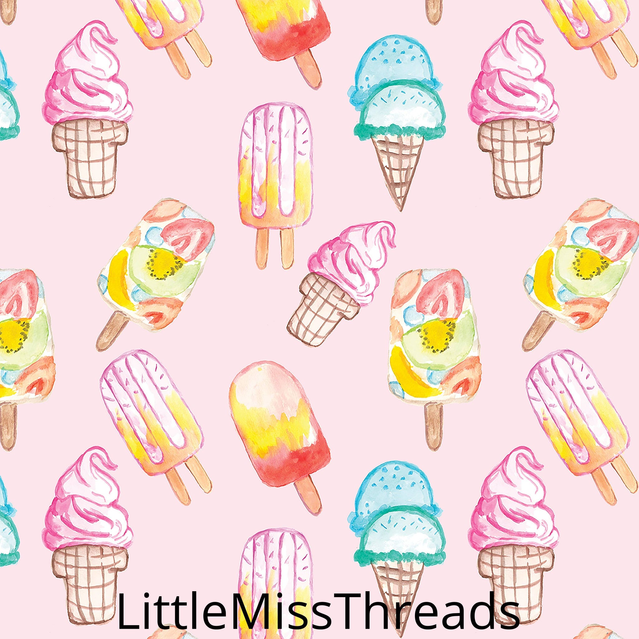 PRE ORDER - Happy Ice Cream - Fabric - Fabric from [store] by Little Miss Threads - 