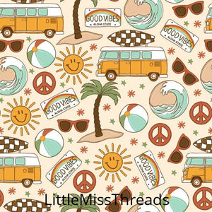 PRE ORDER - Hippie Bus Good Vibes - Fabric - Fabric from [store] by Little Miss Threads - 